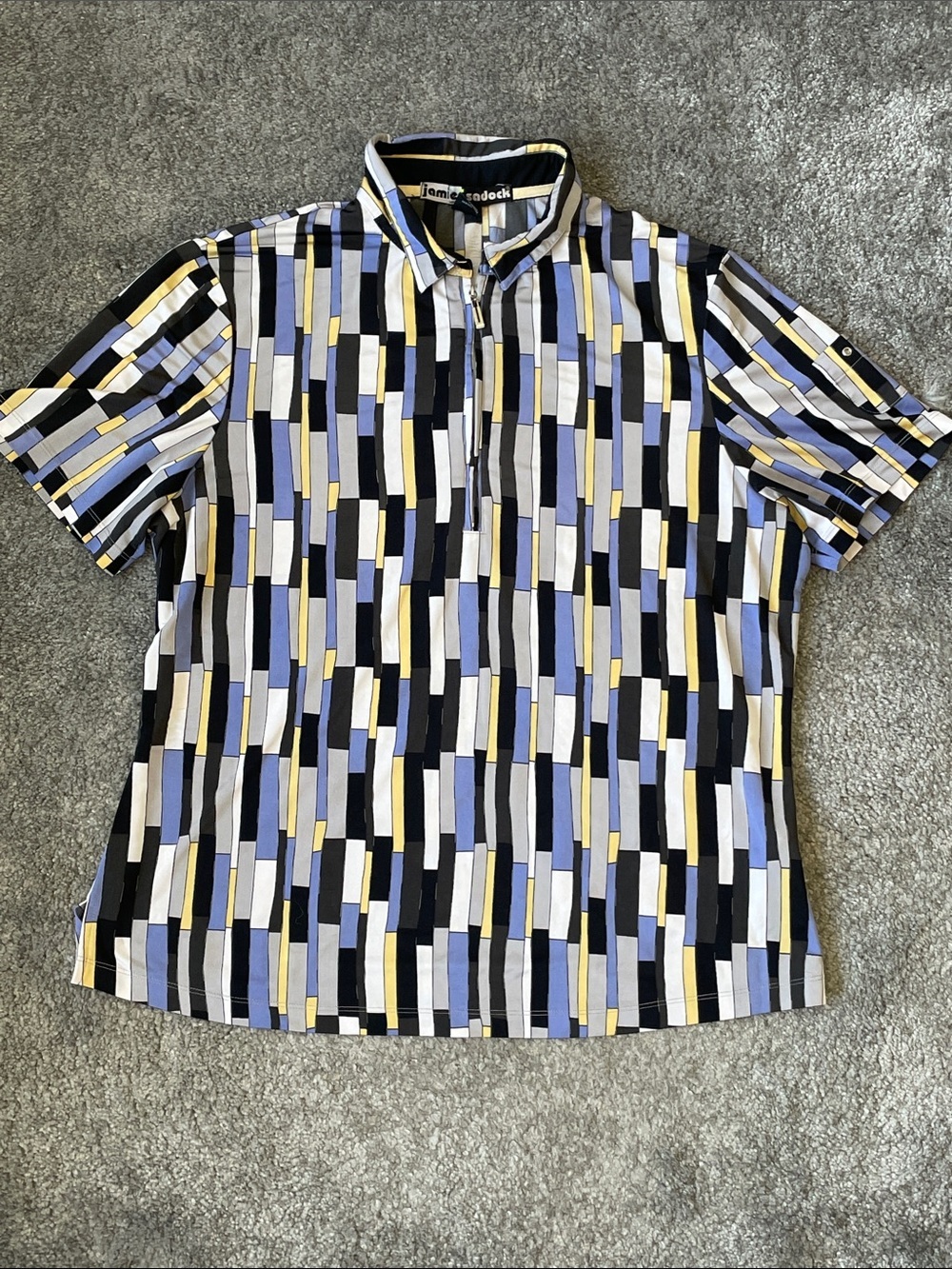 EC Jamie Sadock Short Sleeve Lightweight Top Blue/ Black/Grey/Yellow - Size XXL